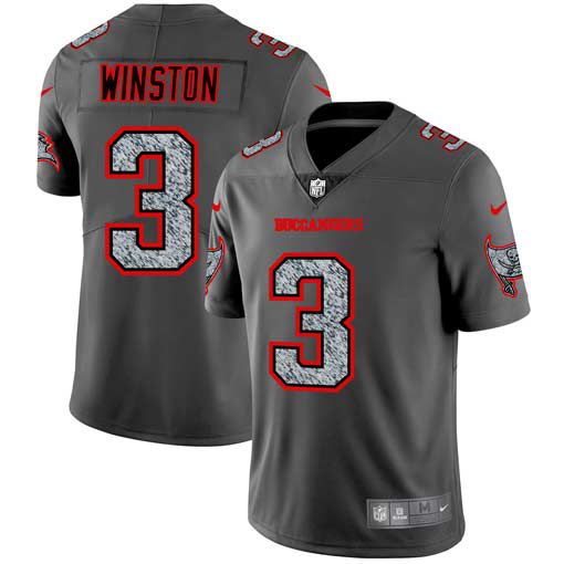 Men Tampa Bay Buccaneers 3 Winston Nike Teams Gray Fashion Static Limited NFL Jerseys